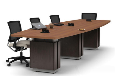 Global Zira Collection 10' x 4' Two-Tone Boat Shaped Conference Table