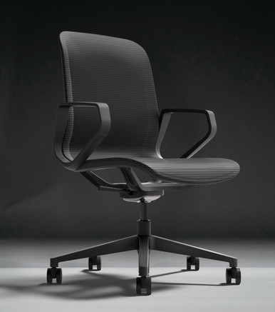 OM Seating Lorien Modern Black Frame and Mesh Conference Chair with ...