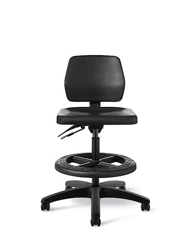 Smartlink Task Stool OM Seating Workstools Collection Heavy Duty Black Polyurethane Task ...