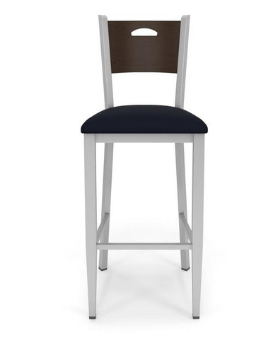 Lesro Concord Steel Frame Cafe Stool with Wood Back and Upholstered ...