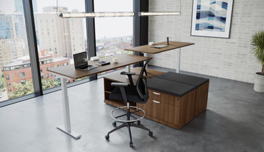 Office Source 2-Person Height Adjustable Workstation