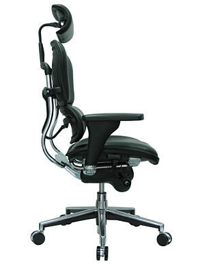 Eurotech Black Leather Ergohuman Luxury Ergonomic Office Chair