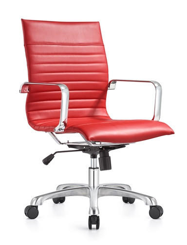 Janis Mid Century Red Leather Office Chair