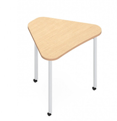 Global Zook Small Mobile Triangle Shaped Table with Casters