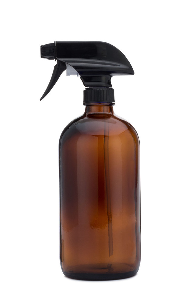 Amber Glass Cleaner Bottle with Black Spray Nozzle Amber Glass Cleaner Bottle with Black Spray Nozzle
