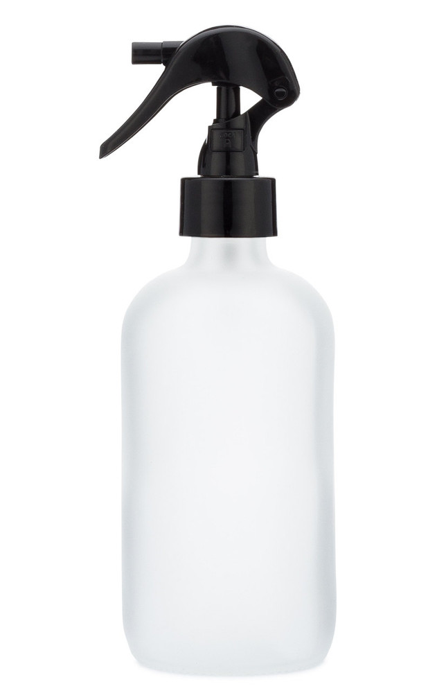 Apothecary Frosted Glass Mist Bottle with Black Mist Nozzle Apothecary Frosted Glass Mist Bottle with Black Mist Nozzle