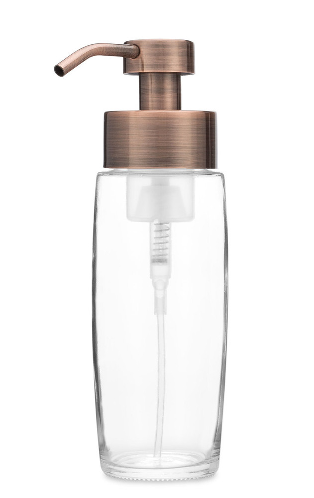 Large Glass Foaming Soap Dispenser with Copper Pump Large Glass Foaming Soap Dispenser with Copper Pump