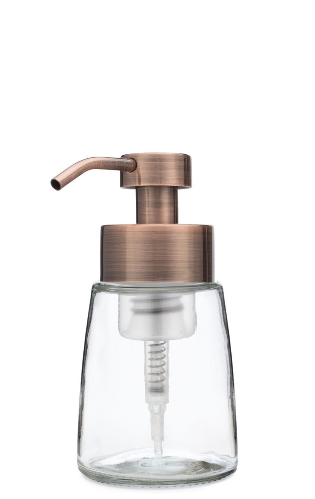 Small Glass Foam Soap Dispenser with Copper Pump Small Glass Foam Soap Dispenser with Copper Pump