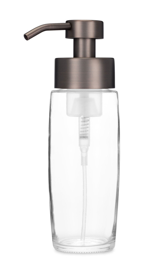 Large Glass Foam Soap Dispenser with Bronze Pump Large Glass Foam Soap Dispenser with Bronze Pump