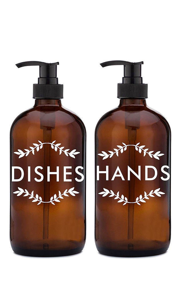 hand soap and dish soap dispenser set