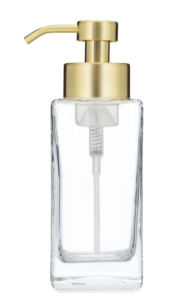 Modern Square Glass Foaming Soap Dispenser - Gold Modern Square Glass Foaming Soap Dispenser - Gold