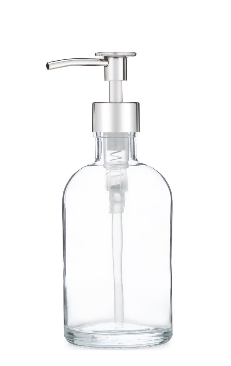 Soap Dispensers Small Recycled Glass Clear Soap Dispenser RAIL19