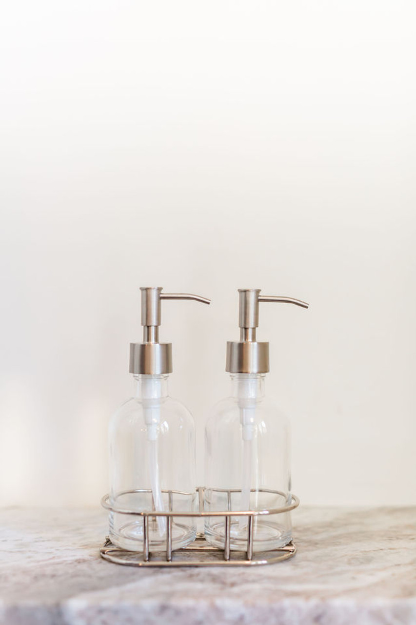 Modern Collection - Clear Glass with Black Hand Soap, Dish Soap, Soap or  Lotion Dispenser