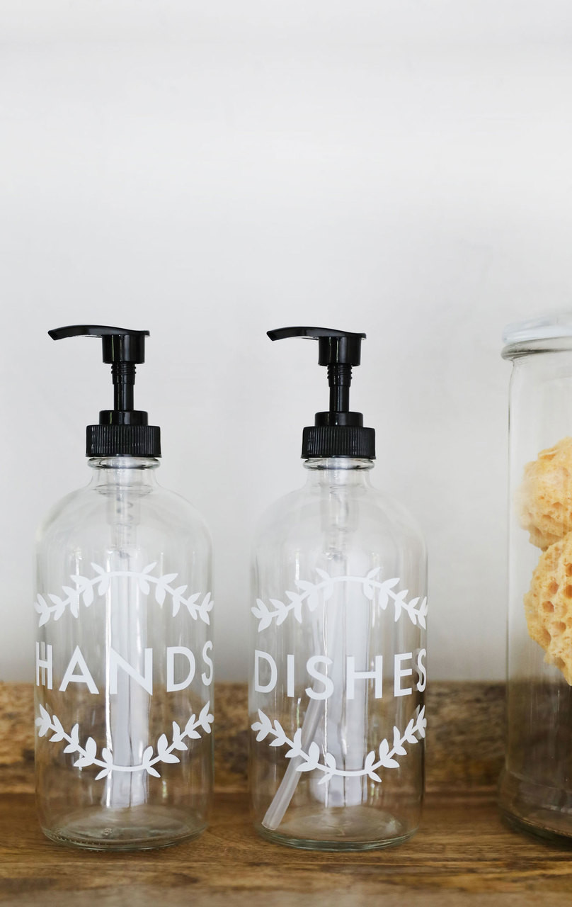 hand soap and dish soap dispenser set