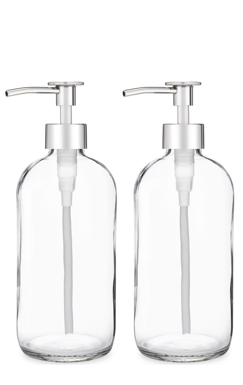 Market Clear Glass Soap Dispensers Pair Rail19 I have a black faucet so this looks good on my sink.5. market clear glass soap dispensers pair