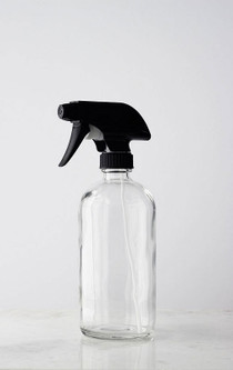 Glass Spray Bottle w/ Black Spray Nozzle