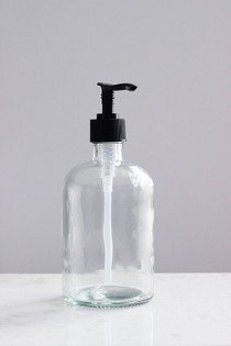 Recycled Glass Clear Soap Dispenser with BPA Free Plastic Pump