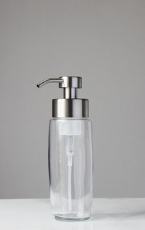 Large Glass Foam Soap Dispenser with Stainless Pump