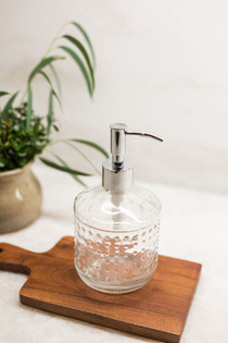 Hobnail Glass Soap Dispenser