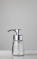 Small Glass Foam Soap Dispenser with Chrome Pump