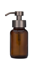 Amber Apothecary Glass Foaming Soap Dispenser with Bronze Pump