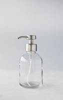 Modern Glass Foaming Soap Dispenser with Stainless Steel Foam Pump 