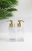 Modern Square Glass Foaming Soap Dispenser - Gold