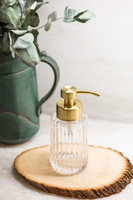 Flora Fluted Glass Foaming Soap Dispenser - Gold