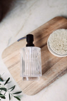 Parisian Clear Fluted Glass Soap Dispenser