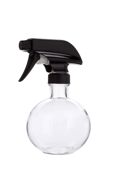 Round Recycled Glass Spray Cleaner Bottle with Black Spray Nozzle Round Recycled Glass Spray Cleaner Bottle with Black Spray Nozzle
