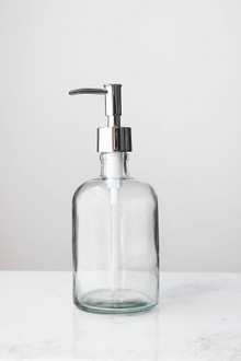 Large Clear Recycled Glass Soap Dispenser