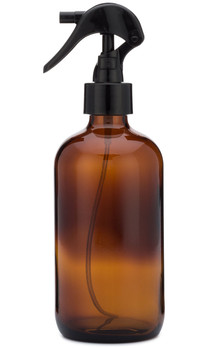 Apothecary Amber Glass Mist Bottle with Black Mist Nozzle
