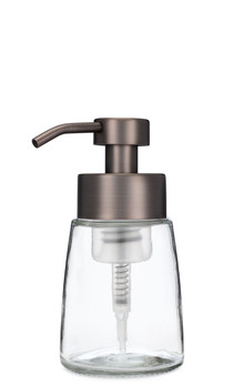 Small Glass Foam Soap Dispenser with Bronze Pump