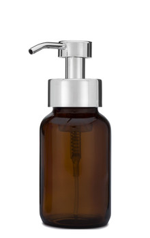 Amber Apothecary Glass Foam Soap Dispenser with Chrome Pump