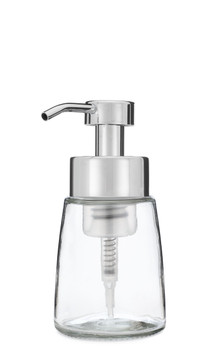 Small Glass Foam Soap Dispenser with Chrome Pump