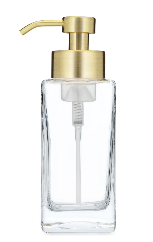 Faceted Gold Glass Gentle & Clean Foaming Hand Soap Dispenser