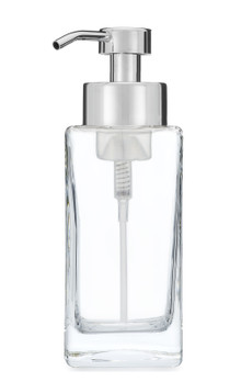 Modern Square Glass Foaming Soap Dispenser - Chrome