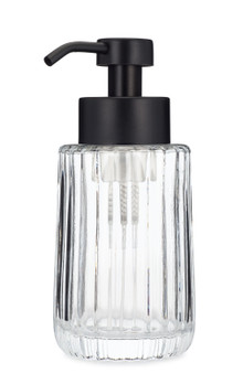 Flora Fluted Glass Foaming Soap Dispenser - Black