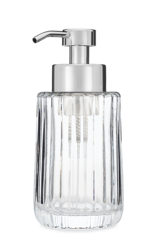 Foaming Soap Dispensers | Chrome Flora Fluted Glass Foaming Soap ...