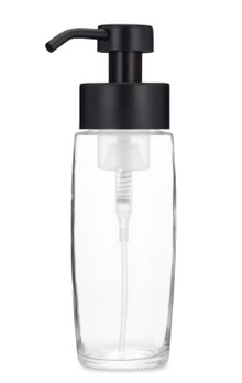 Large Glass Foam Soap Dispenser with Black Pump