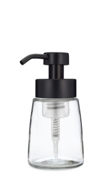 Small Glass Foam Soap Dispenser with Black Pump