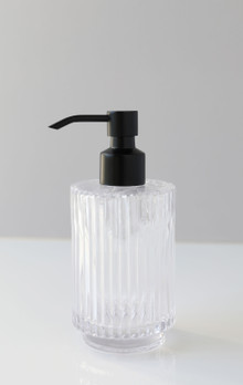 Parisian Clear Fluted Glass Soap Dispenser