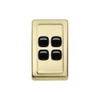 Black Rocker 4 Gang Flat Plate Switch - 5805BL