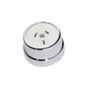 Heritage Clipsal Round Power Point Socket - White Socket with Chrome Cover