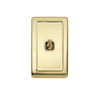 1 Gang Flat Plate Heritage Light Switches - Brass Toggle with White Base
