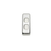 2 Gang Flat Plate Heritage Architrave Light Switches - Chrome Plate with White Rocker