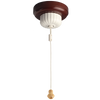 Fluted Ceiling Pull Switch White Timber Cord Weight