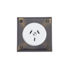 Bungalow Socket - White Socket with Antique Brass Cover