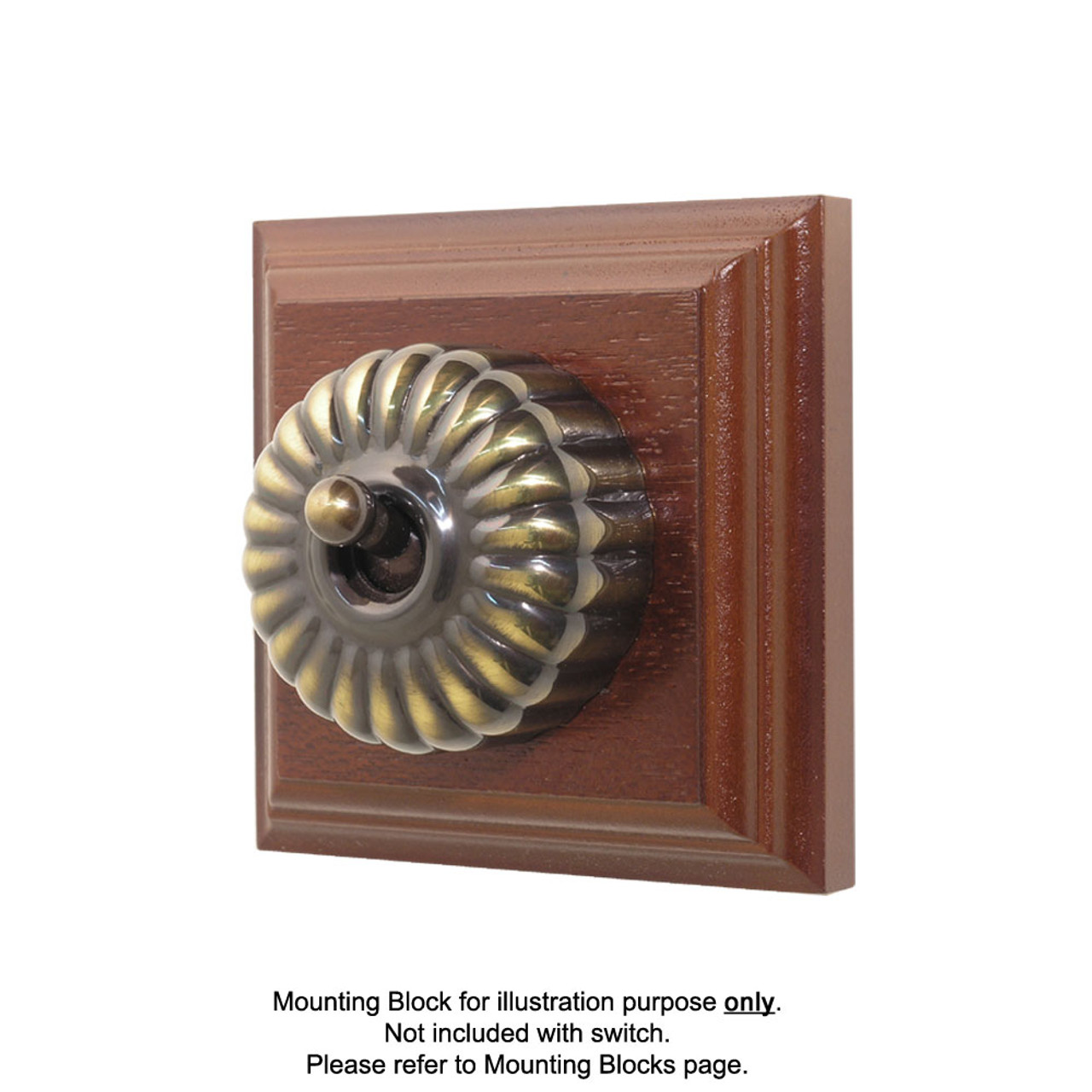 Heritage Classic Electric Switch Fluted - Antique Brass  45AB