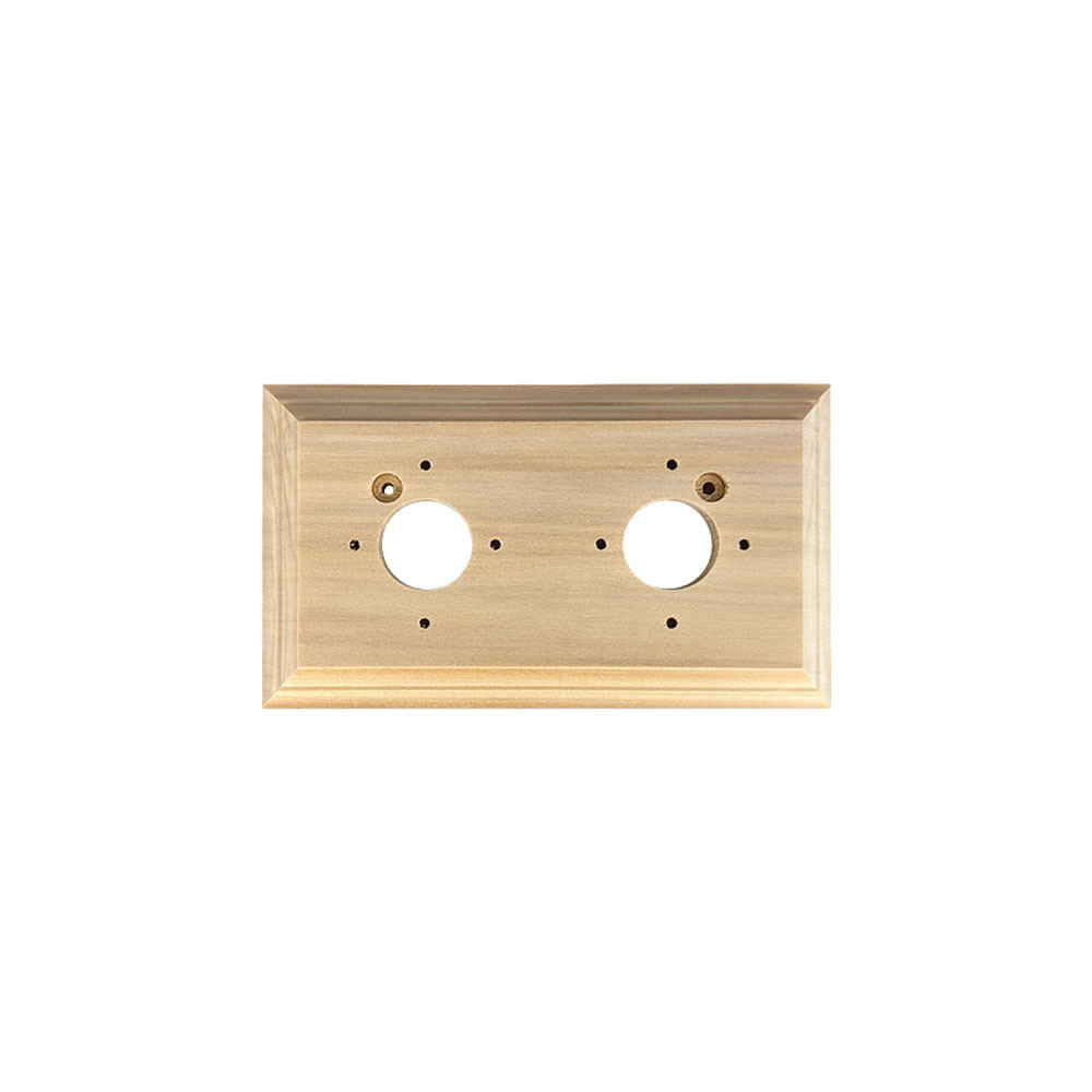 Classic Plain Pine Mounting Block - 2 Gang Oblong ( Pre Drilled ) - 37P